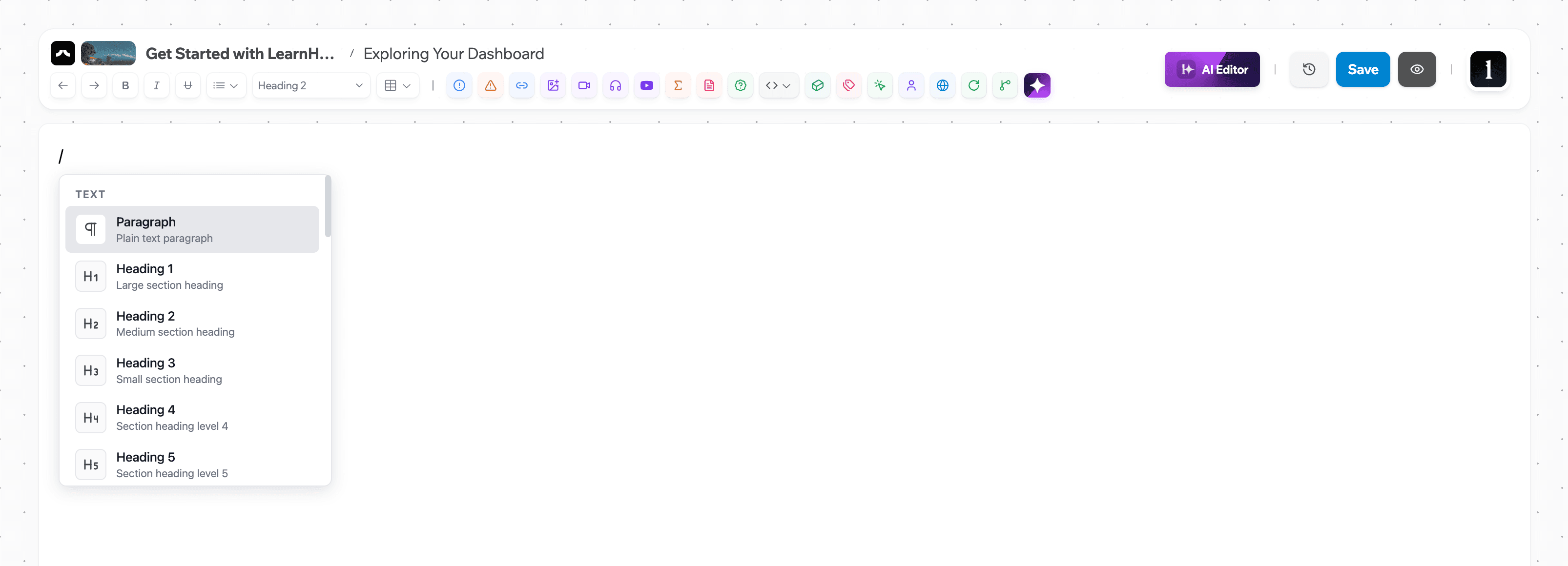 Xem trước trình soạn thảo